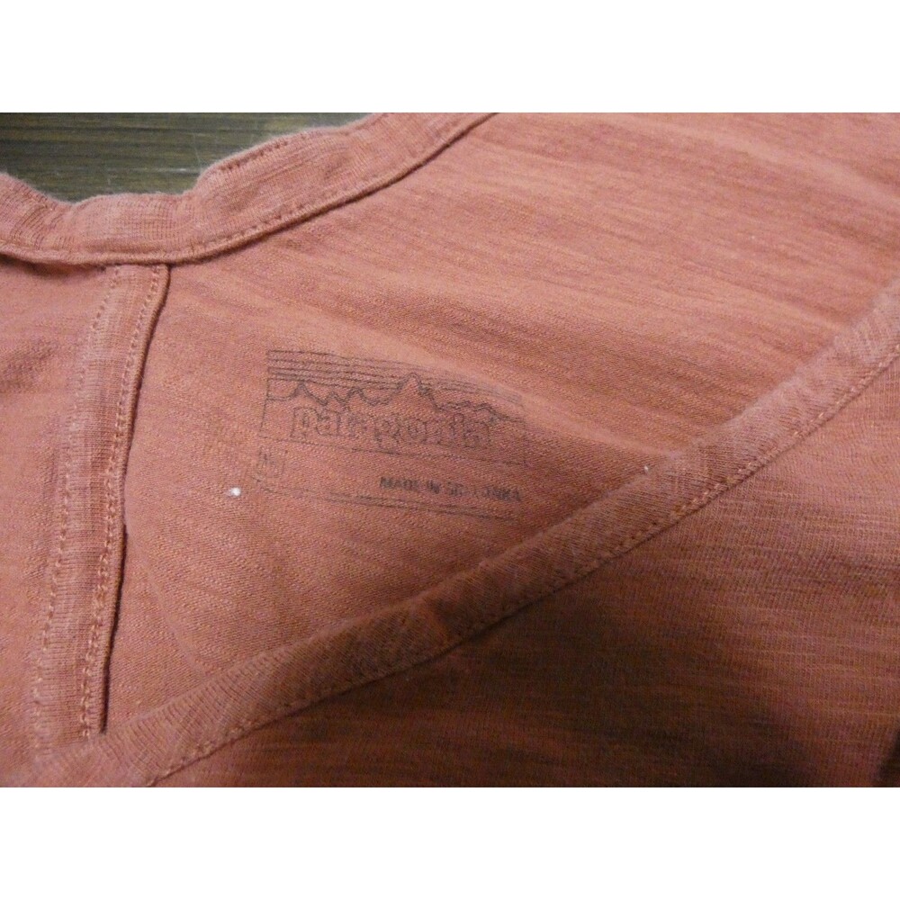 Patagonia Women's M Rust Orange Organic Cotton Dress Faux Wrap Sleeveless - Picture 7 of 9